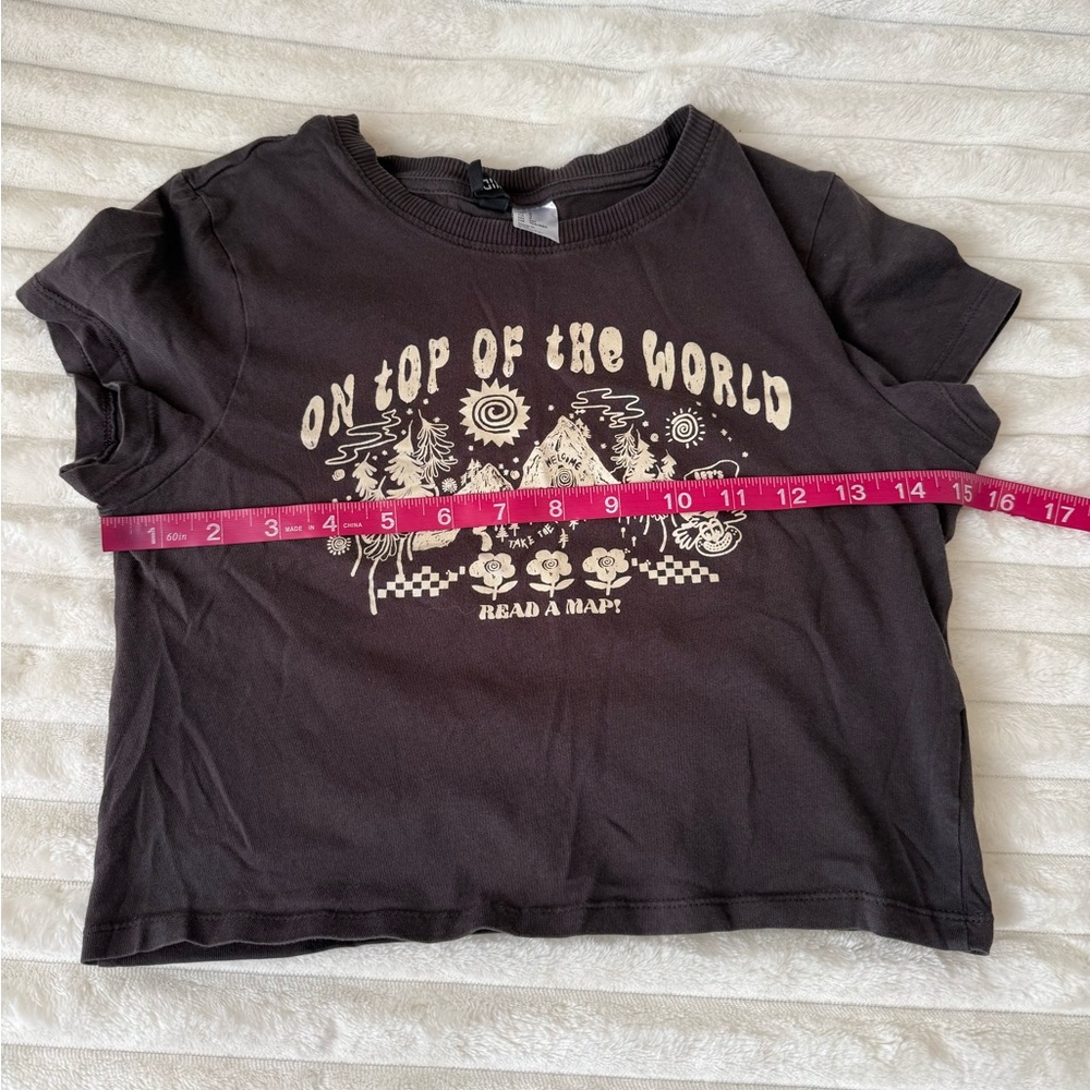 Divided cropped tee on top of the world size small - Picture 4 of 7
